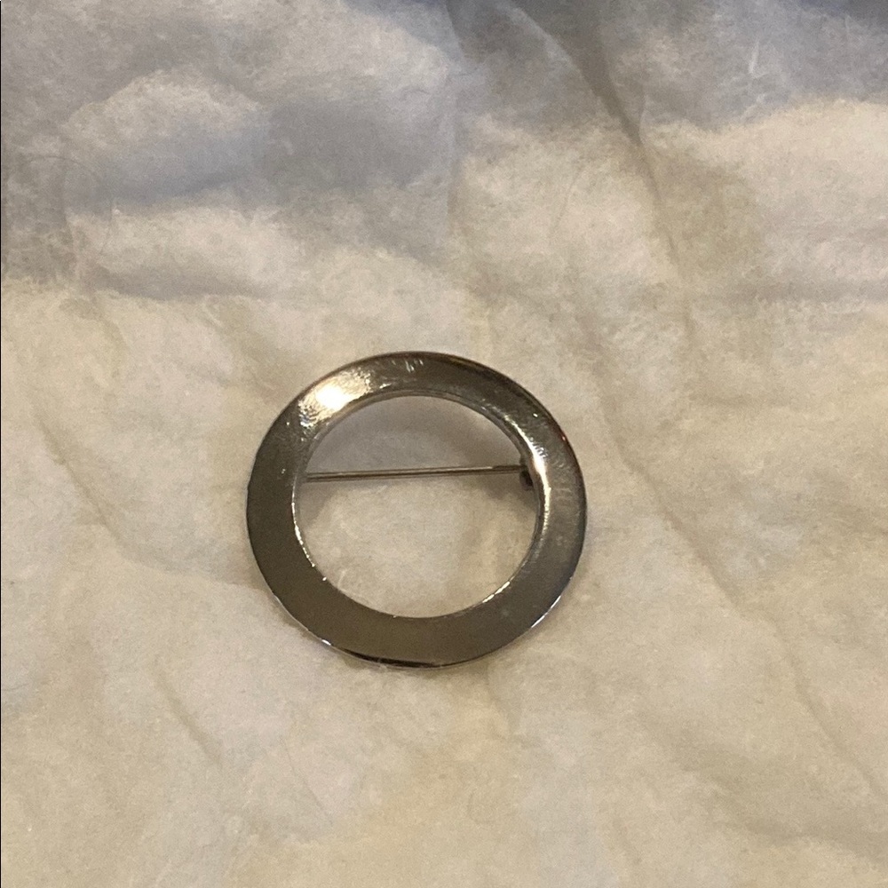 Silver Colored Circle Brooch